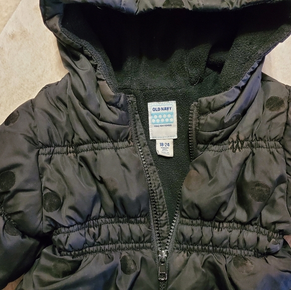 Toddler Girls Old Navy Coat Size 18-24 months Black - Picture 3 of 5